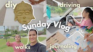 A CHILL SUNDAY VLOG️  Driving DIY Home decor Journaling