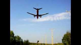 Airplane landing in Vnukovo