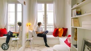 NEVER TOO SMALL Attic Conversion to Elegant Micro Apartment Paris 25sqm269sqft