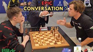 The epic conversations between Dubov and Magnus Carlsen before and after the game