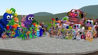 ALL ROBLOX RAINBOW FRIENDS VS ALL FNAF 1-9 SECURITY BREACH ANIMATRONICS In Garrys Mod