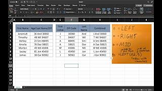 How to Use LEFT RIGHT and MID Functions in Excel