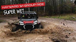 MUDDY WET Group ride in Hayward WI Wisconsin ATV trailsPolaris Razor