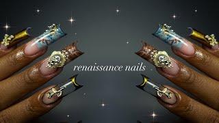 Renaissance Nails️ polygel application +  eclectic nail art