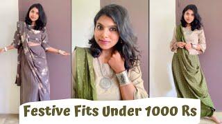 Festive Wear Under 1000 Rs with Jewellery - Affordable Festive Wear Styles to Try  AdityIyer