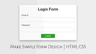 Simple Login Form Design in Html & Css  CSS Form Styling  2020