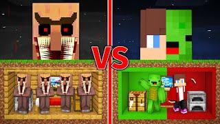 Mikey & JJ BASE vs Scary Villagers BASE Survival Battle in Minecraft Maizen