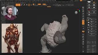 Sculpting a tundra barbarian - Live Stream