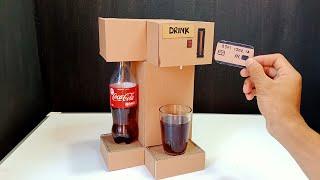 how to make a unique Coca Cola drink machine from cardboard
