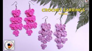 So beautiful Crochet Flower bunch earrings  Crochet a flower bunch step by step video tutorial