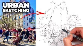 Simple URBAN SKETCHING line work tutorial The order is important