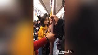 FUNNY VIDEOS  Holding hands on train and people reaction #2 