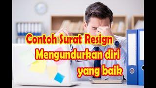 Contoh Surat Resign - Cara Mengundurkan Diri