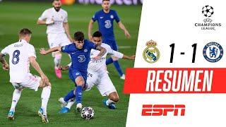 ¡LLUVIA TORRENCIAL PARTIDAZO Y EMPATE EN VALDEBEBAS  Real Madrid 1-1 Chelsea  RESUMEN