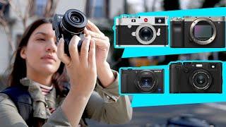 Best Travel Cameras Sony a7C ZV-1 Fujifilm X100F & Leica M9-P