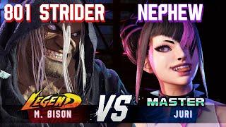 SF6 ▰ 801 STRIDER M.Bison vs NEPHEW Juri ▰ High Level Gameplay