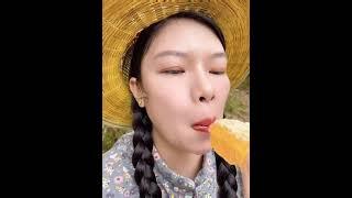 ASMR Eating  Natural Honey at honey farm