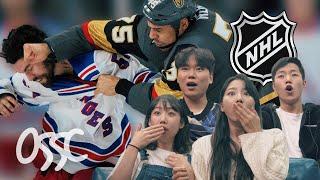 Koreans React To NHL Hits & Fights For The First Time