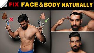 Hacks to FIX FACE & BODY NATURALLY Full body hair removalFace shape Hairstyles for menSmell good