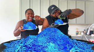 EATING THE WORLDS SPICIEST BLUE HEAT TAKIS FIRE NOODLES • Mukbang & Recipe