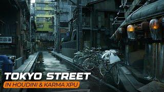 Realistic Tokyo Street In Houdini & Karma XPU  Advanced Scene Setup and Shading