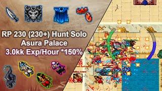 Tibia Royal Paladin 230 230+ Solo Hunt Port Hope Asura Palace 3.0kkExpHour 150% Bestiary *