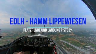 EDLH Hamm Lippewiesen - Platzrunde und Landung Piste 24