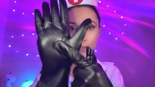 ASMR Leather Gloves Nurse Roleplay - Checking Your Heartbeat Light Tests Eye Exam Eye Drops #asmr