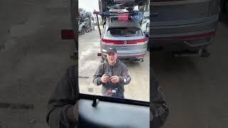 Scaring coworker with trainhorn  #coworker #semitruck #trainhorn