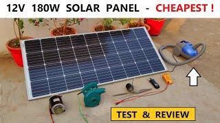 12V 180W Solar Panel  Monocrystalline   Full Test & Review with DC Motor