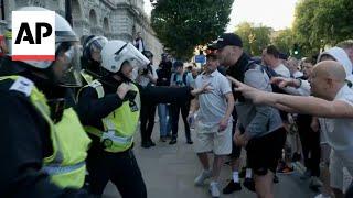 Police clash with protesters in London after UK knife attack