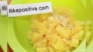 Salad with pineapple and cheese with garlic - ilikeposive.com