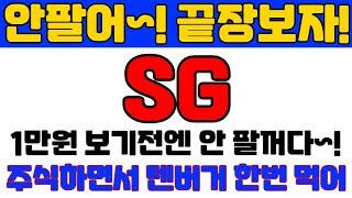  SG 에스지 주가전망  안팔어 끝장보자 1만원 보기 전엔 안 팔꺼다