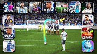 EVOLUTION OF FREE KICKS DLS 24 FC Mobile eFootball Mobile VLF RF 24 Total Football etc