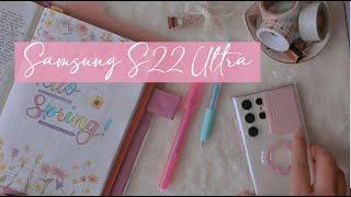 Samsung Galaxy S22 Ultra  Unboxing  Set-up  100X zoom  Phantom White  aesthetic