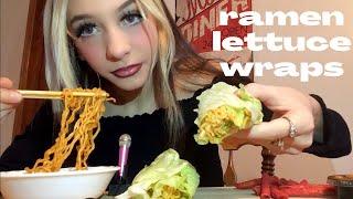 ASMR SPICY RAMEN LETTUCE WRAPS & TAKIS