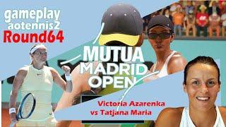 Victoria Azarenka       vs Tatjana Maria      madrid  Open 04252024  gameplay AO  2