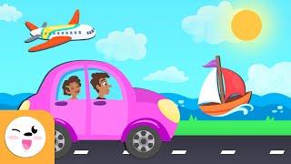 Les moyens de transport pour les enfants  Transports terrestres aquatiques et aériens