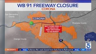 91 Freeway project forces another weekend closure in Corona