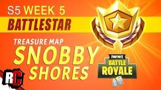 Fortnite Season 5 Week 5 BATTLE STAR Locations Treasure Map in Snobby Shores