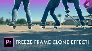 How to FREEZE FRAME CLONE TRAIL Effect in Adobe Premiere Pro + Photoshop Tutorial