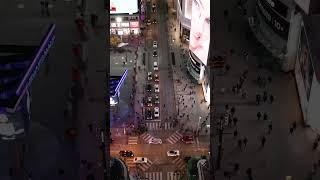 Flying my drone over Dundas Square in Toronto 