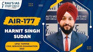 Harnit Singh Sudan AIR 177  UPSC CSE 2023 Topper  IGP  UPSC 2023 Result  Raus IAS