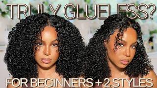 NEW PRE-STYLED FINGER CURLY WEAR GO GLUELESS Wig for BEGINNERS  PRECUT & PREPLUCKED  CURLYME HAIR