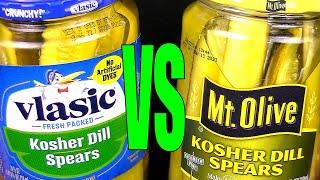 Vlasic vs Mt Olive Kosher Dill Pickle Spears the Best 0 Calorie Food to Buy - FoodFights Food Review