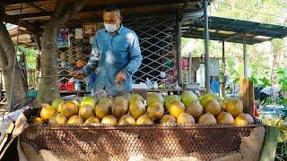 The Sweetest Roasted Coconut Water In The World - Thai Street Food