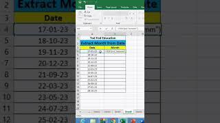 Extract month from date in #microsoft #excel #msexcel #shorts #computer #education