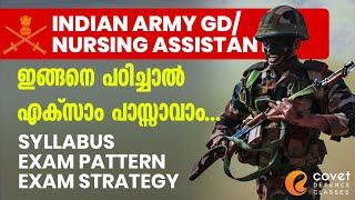 Army GD Nursing Assistant ഇങ്ങനെ പഠിച്ചാൽ പാസ്സാകാം  Syllabus Discussion  Exam Pattern  Strategy