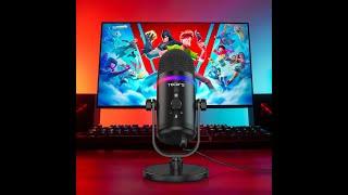 TECURS Microphone with boom and desktop stand for gaming video chat