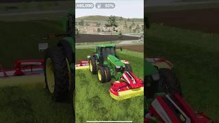 Cutting Grass with John Deere 8r in fs23 #farmingsimulator23 #fs23